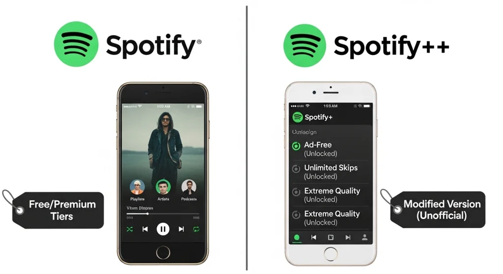 Differences Between Spotify and Spotify